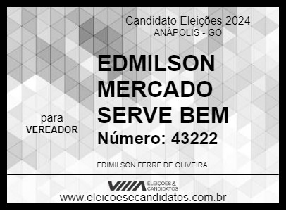 Candidato EDIMILSON MERCADO SERVE BEM 2024 - ANÁPOLIS - Eleições