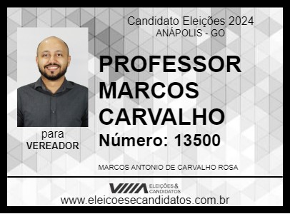 Candidato PROFESSOR MARCOS CARVALHO 2024 - ANÁPOLIS - Eleições