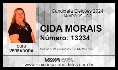 Candidato CIDA MORAIS 2024 - ANÁPOLIS - Eleições