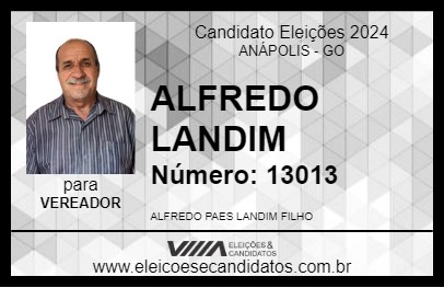 Candidato ALFREDO LANDIM 2024 - ANÁPOLIS - Eleições