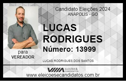 Candidato LUCAS RODRIGUES 2024 - ANÁPOLIS - Eleições