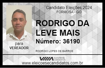 Candidato RODRIGO DA LEVE MAIS 2024 - FORMOSA - Eleições