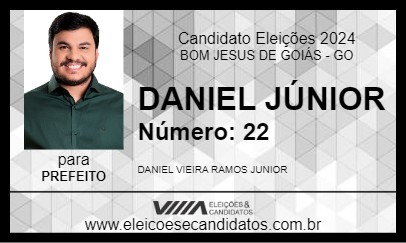 Candidato DANIEL JÚNIOR 2024 - BOM JESUS DE GOIÁS - Eleições