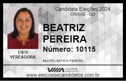 Candidato BIA PEREIRA 2024 - CRIXÁS - Eleições