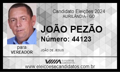 Candidato JOÃO PEZÃO 2024 - AURILÂNDIA - Eleições