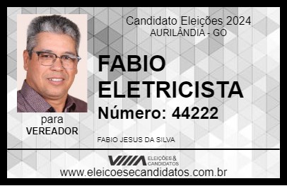 Candidato FABIO ELETRICISTA 2024 - AURILÂNDIA - Eleições