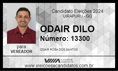 Candidato ODAIR  DILO 2024 - UIRAPURU - Eleições