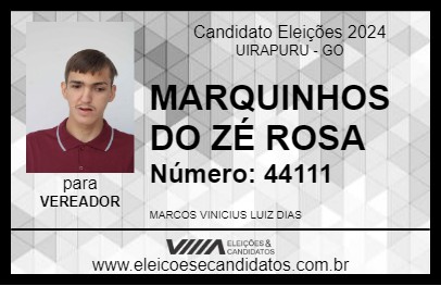 Candidato MARQUINHOS DO ZÉ ROSA 2024 - UIRAPURU - Eleições