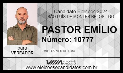 Candidato PASTOR EMÍLIO 2024 - SÃO LUÍS DE MONTES BELOS - Eleições