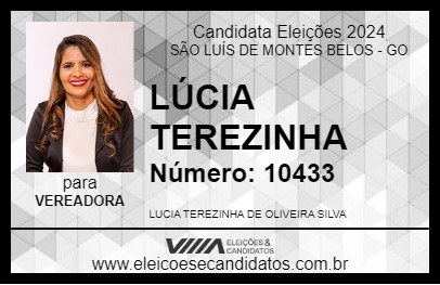 Candidato LÚCIA TEREZINHA 2024 - SÃO LUÍS DE MONTES BELOS - Eleições