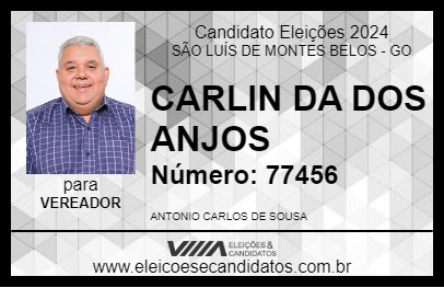 Candidato CARLIN DA DOS ANJOS 2024 - SÃO LUÍS DE MONTES BELOS - Eleições