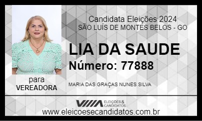 Candidato LIA DA SAUDE 2024 - SÃO LUÍS DE MONTES BELOS - Eleições