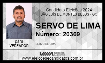 Candidato SERVO DE LIMA 2024 - SÃO LUÍS DE MONTES BELOS - Eleições