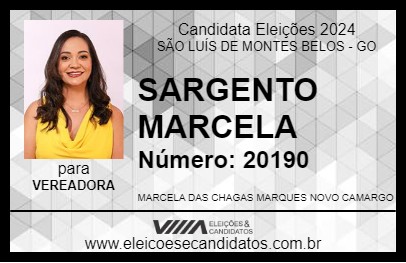 Candidato SARGENTO MARCELA  2024 - SÃO LUÍS DE MONTES BELOS - Eleições