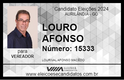 Candidato LOURO AFONSO 2024 - AURILÂNDIA - Eleições