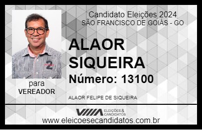 Candidato ALAOR SIQUEIRA 2024 - SÃO FRANCISCO DE GOIÁS - Eleições