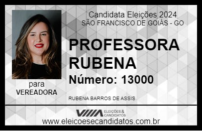 Candidato PROFESSORA RUBENA 2024 - SÃO FRANCISCO DE GOIÁS - Eleições