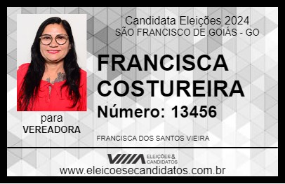 Candidato FRANCISCA COSTUREIRA 2024 - SÃO FRANCISCO DE GOIÁS - Eleições