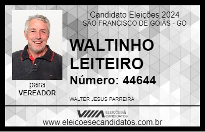 Candidato WALTINHO LEITEIRO 2024 - SÃO FRANCISCO DE GOIÁS - Eleições