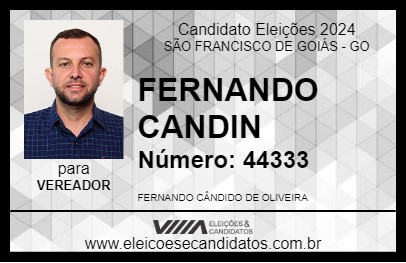 Candidato FERNANDO CANDIN 2024 - SÃO FRANCISCO DE GOIÁS - Eleições