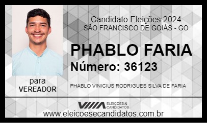 Candidato PHABLO FARIA 2024 - SÃO FRANCISCO DE GOIÁS - Eleições