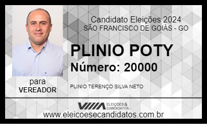 Candidato PLINIO POTY 2024 - SÃO FRANCISCO DE GOIÁS - Eleições