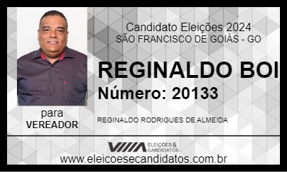 Candidato REGINALDO BOI 2024 - SÃO FRANCISCO DE GOIÁS - Eleições