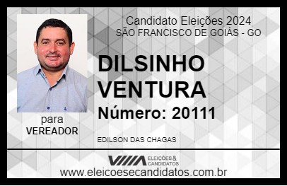 Candidato DILSINHO VENTURA 2024 - SÃO FRANCISCO DE GOIÁS - Eleições