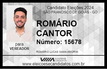 Candidato ROMÁRIO CANTOR 2024 - SÃO FRANCISCO DE GOIÁS - Eleições