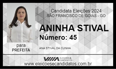 Candidato ANINHA STIVAL 2024 - SÃO FRANCISCO DE GOIÁS - Eleições