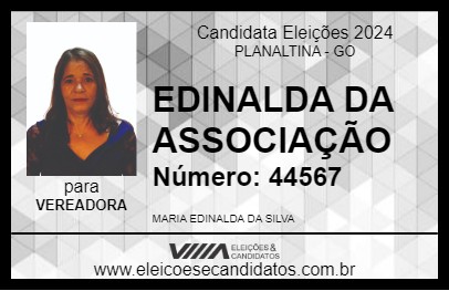 Candidato EDINALDA DA ASSOCIAÇÃO 2024 - PLANALTINA - Eleições