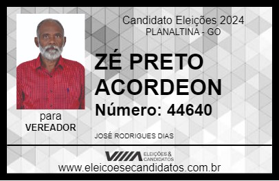 Candidato ZÉ PRETO ACORDEON  2024 - PLANALTINA - Eleições