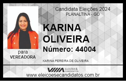 Candidato KARINA OLIVEIRA 2024 - PLANALTINA - Eleições