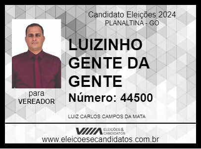 Candidato LUIZINHO GENTE DA GENTE 2024 - PLANALTINA - Eleições