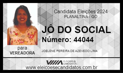 Candidato JÔ DO SOCIAL 2024 - PLANALTINA - Eleições