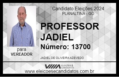 Candidato PROFESSOR JADIEL 2024 - PLANALTINA - Eleições