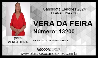 Candidato VERA DA FEIRA 2024 - PLANALTINA - Eleições