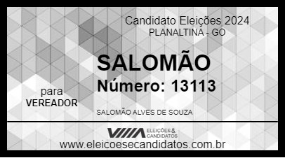 Candidato SALOMÃO 2024 - PLANALTINA - Eleições