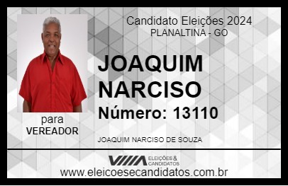 Candidato JOAQUIM NARCISO 2024 - PLANALTINA - Eleições