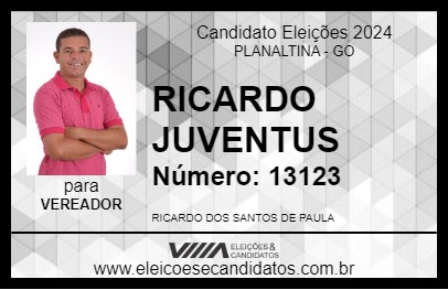 Candidato RICARDO JUVENTUS 2024 - PLANALTINA - Eleições