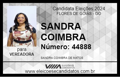 Candidato SANDRA COIMBRA 2024 - FLORES DE GOIÁS - Eleições