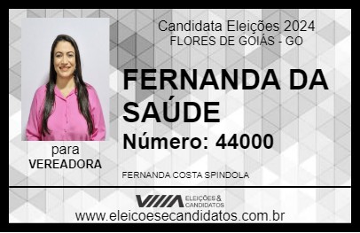 Candidato FERNANDA DA SAÚDE 2024 - FLORES DE GOIÁS - Eleições