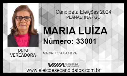 Candidato MARIA LUÍZA 2024 - PLANALTINA - Eleições