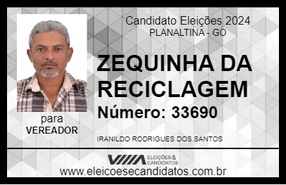 Candidato ZEQUINHA DA RECICLAGEM 2024 - PLANALTINA - Eleições