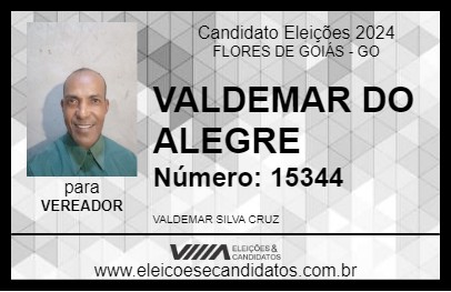 Candidato VALDEMAR DO ALEGRE 2024 - FLORES DE GOIÁS - Eleições