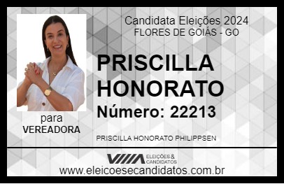 Candidato PRISCILLA HONORATO 2024 - FLORES DE GOIÁS - Eleições