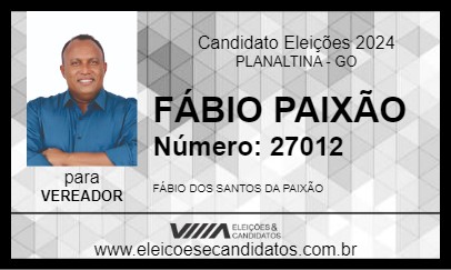 Candidato FÁBIO PAIXÃO 2024 - PLANALTINA - Eleições