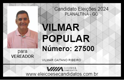 Candidato VILMAR POPULAR 2024 - PLANALTINA - Eleições