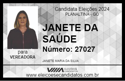 Candidato JANETE DA SAÚDE 2024 - PLANALTINA - Eleições