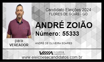 Candidato ANDRÉ ZOIÃO 2024 - FLORES DE GOIÁS - Eleições